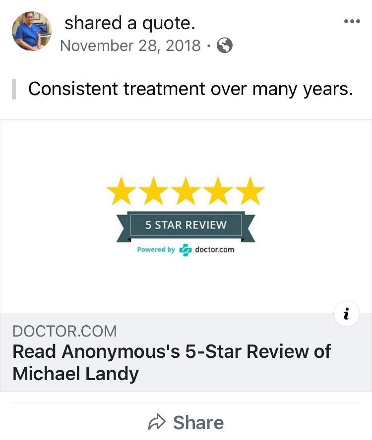Five Star Rating — Washington, DC — Michael G. Landy, DDS.