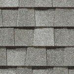 Gray asphalt roof shingles.