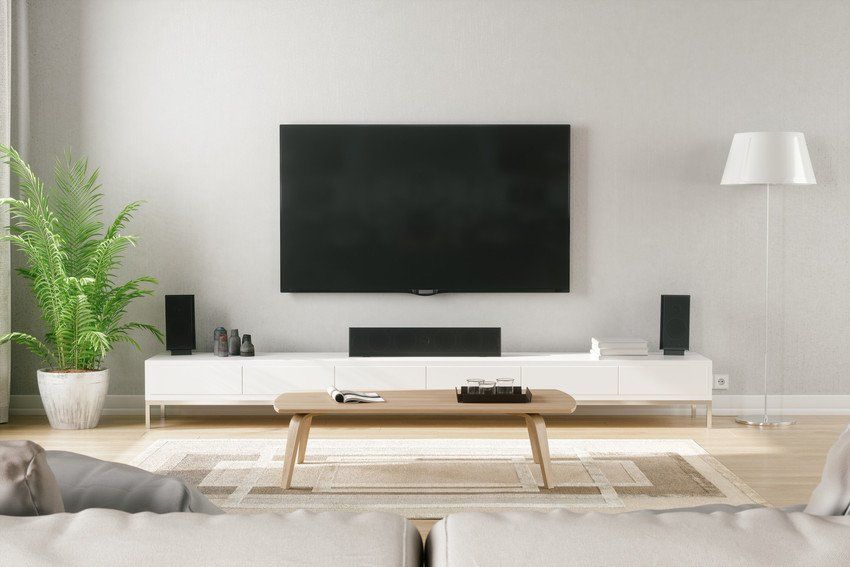 Discreet TV wall mounting