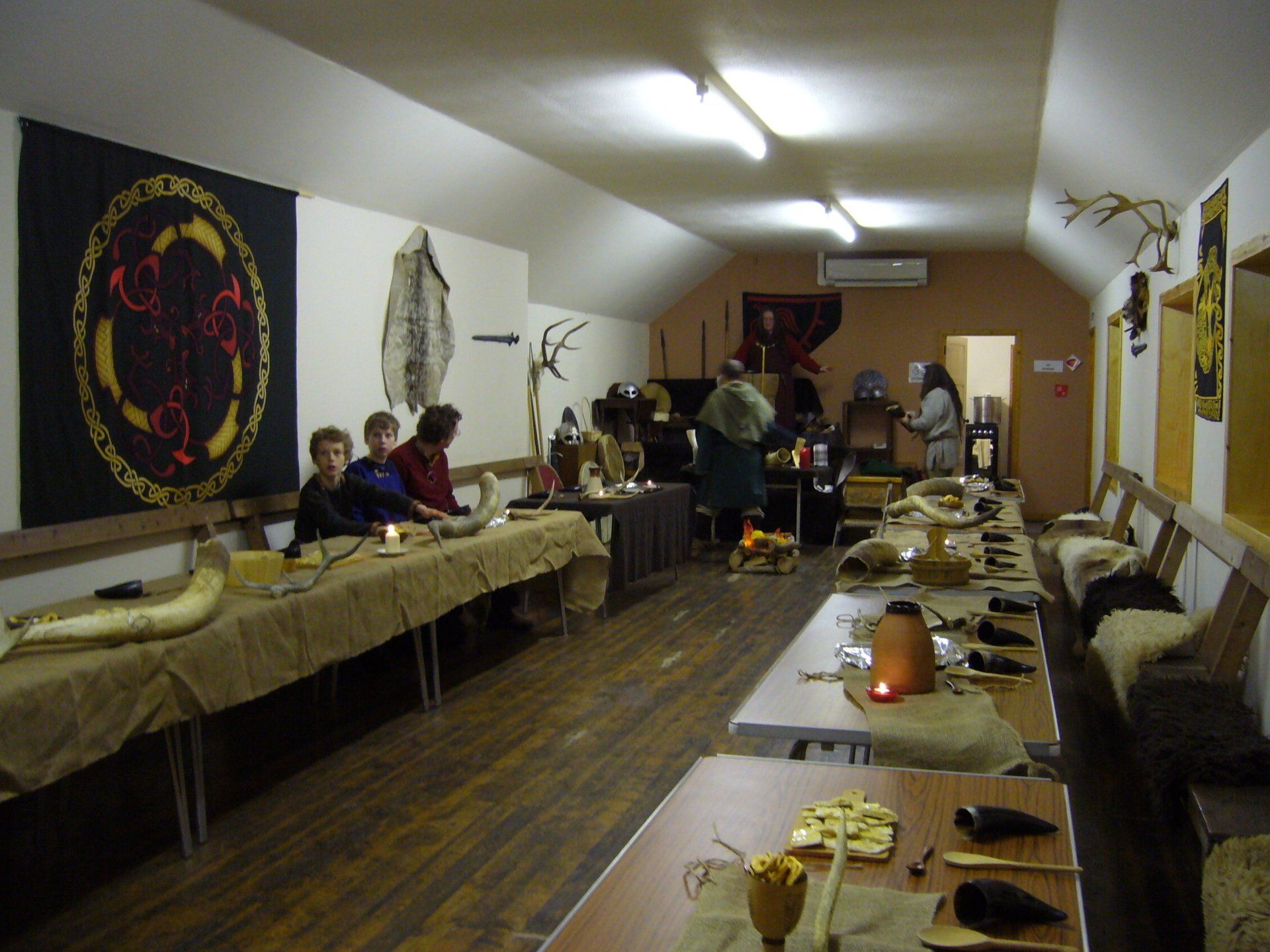 Musicians setting up