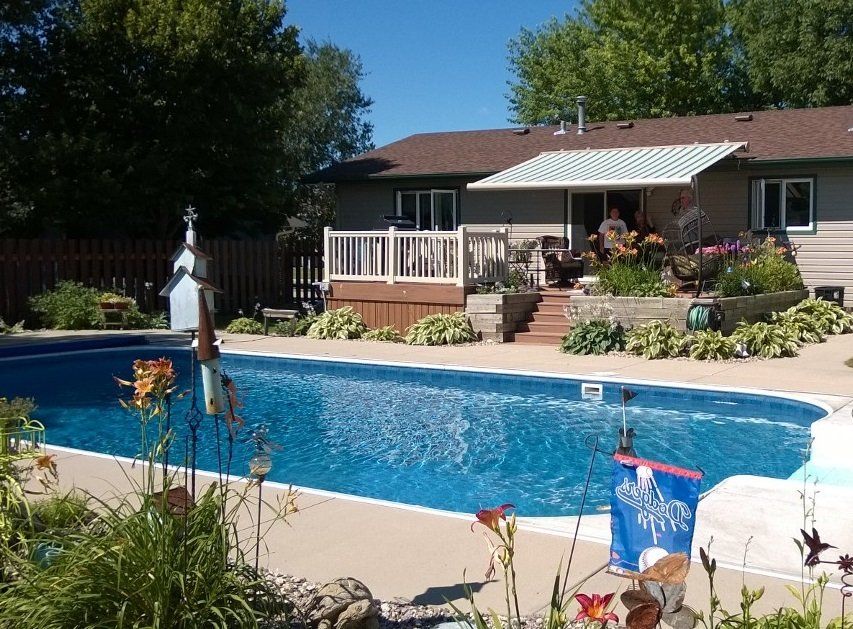 Cassetted Awning By The Pool — Moorhead, MN — Olson Awning & Canvas