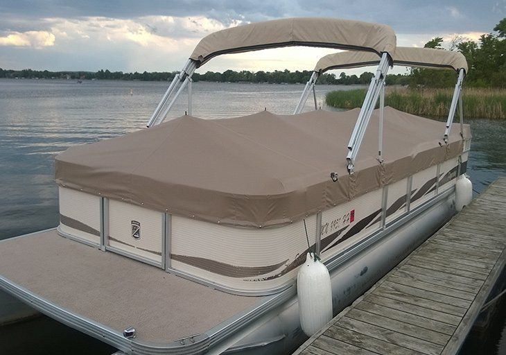 Beige Pontoon Cover — Moorhead, MN — Olson Awning & Canvas