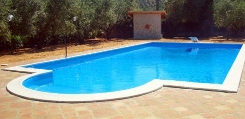 Piscina in un giardino di una villetta