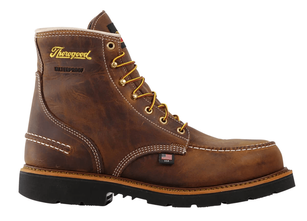 Thorogood 1957 Series- Waterproof Safety Toe- 6-Inch CrazyHorse Moc Toe