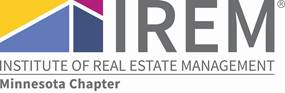 IREM logo with blue and gold geometric mark and text for Institute of Real Estate Management, Minnesota Chapter