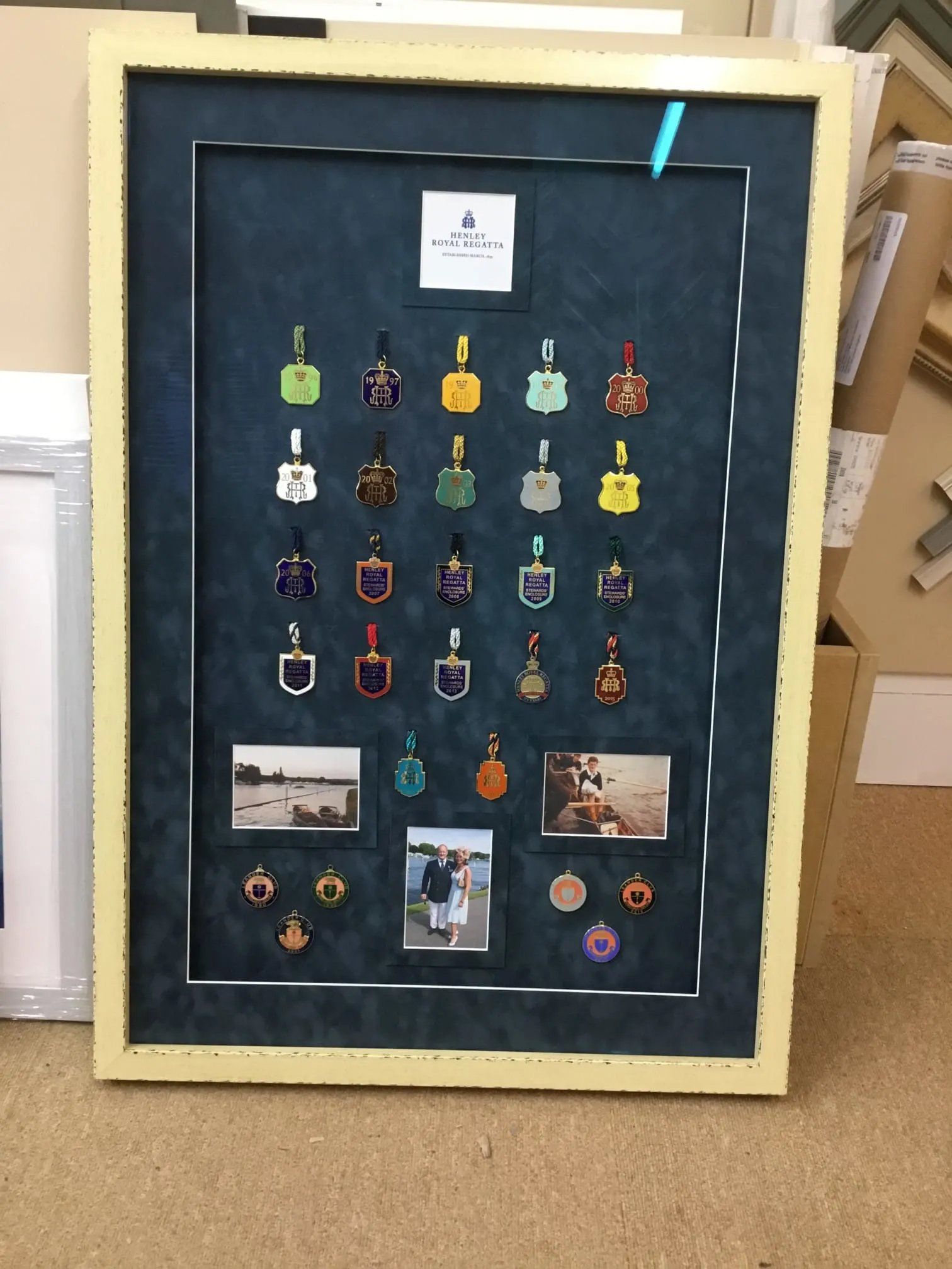 Collection of medals framed