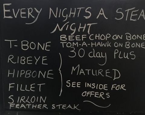 Menu chart