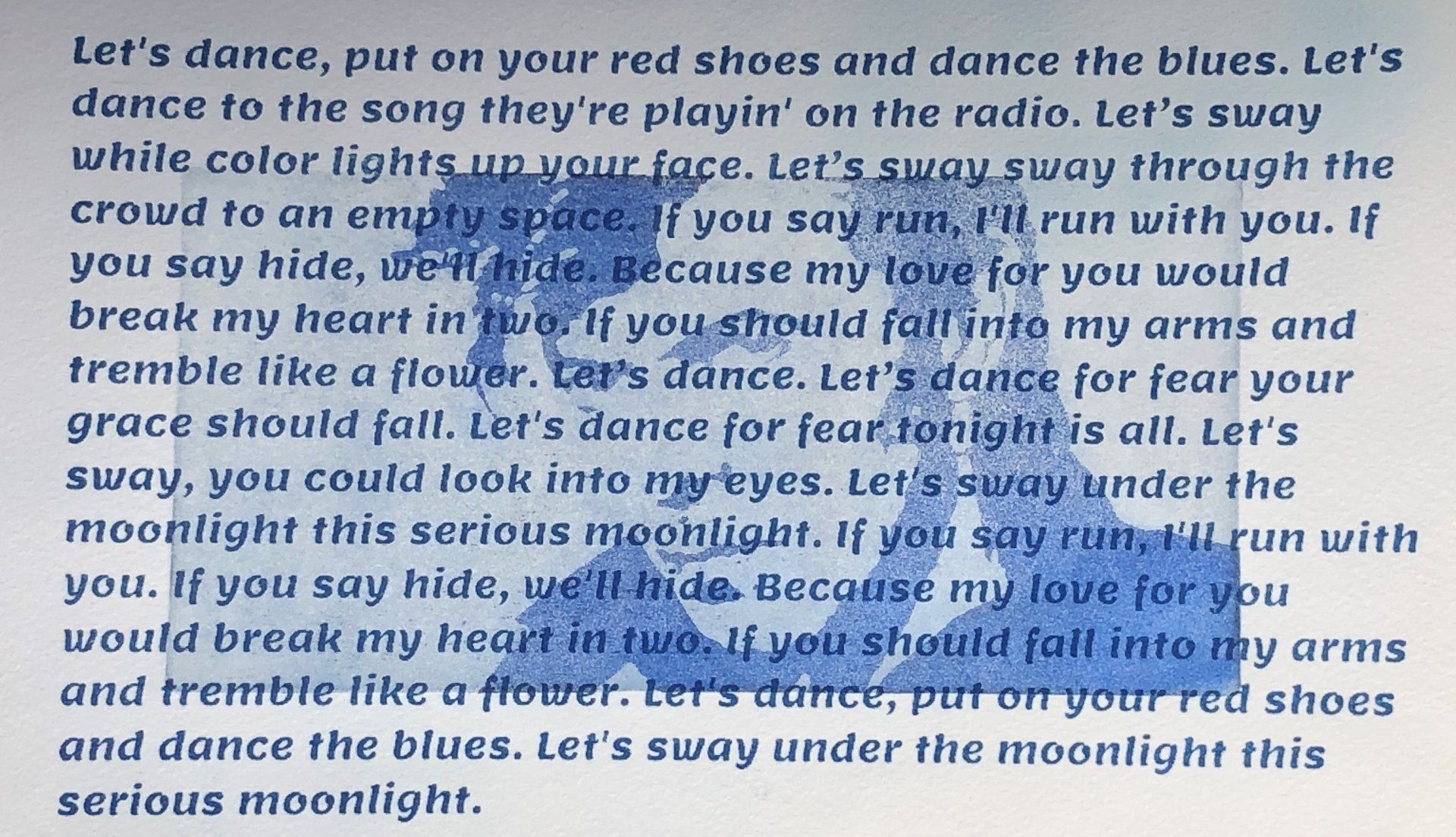 Bowie gedukt op cyanotype