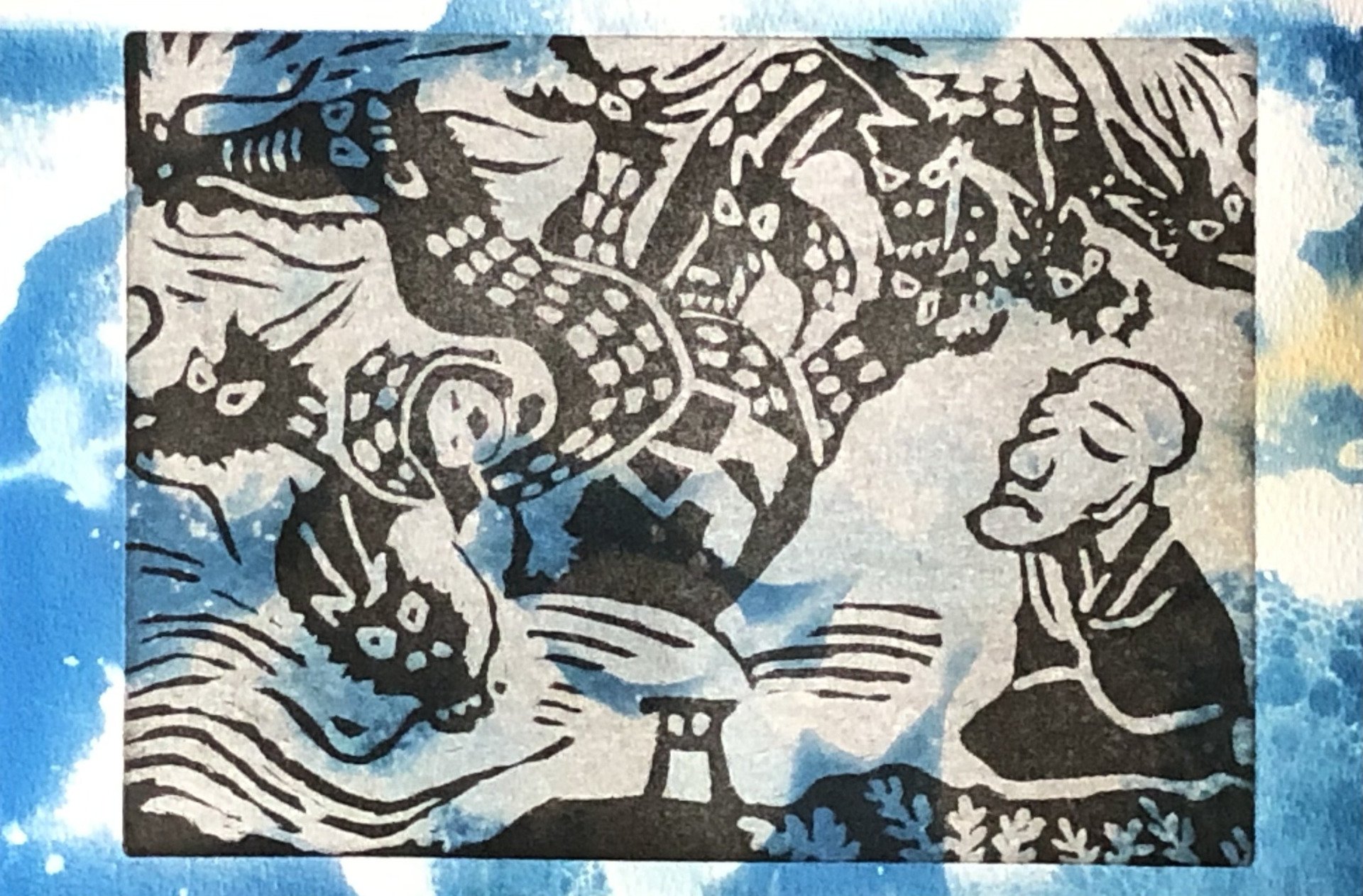 Japan gedrukt op cyanotype