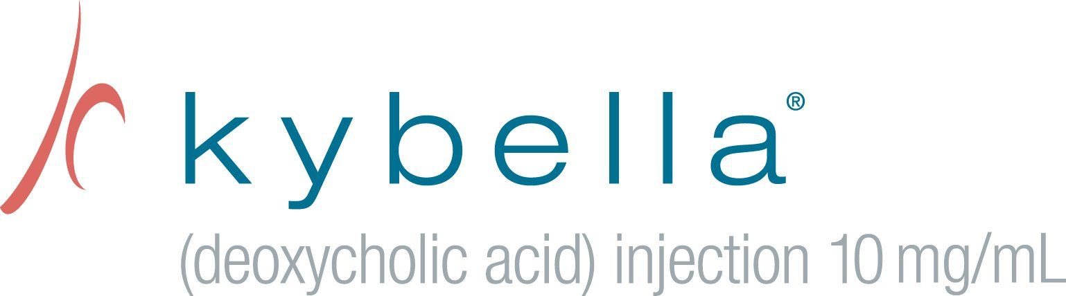 The logo for kybella deoxycholic acid injection 10 mg / ml