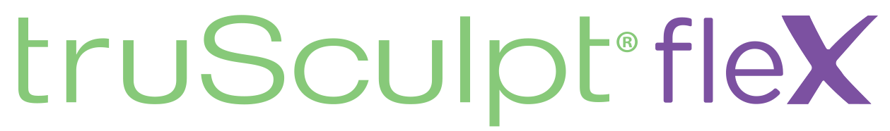 A green and purple logo for tru sculpt flex