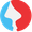 ein rot-blauer Kreis mit einem Gesicht darin