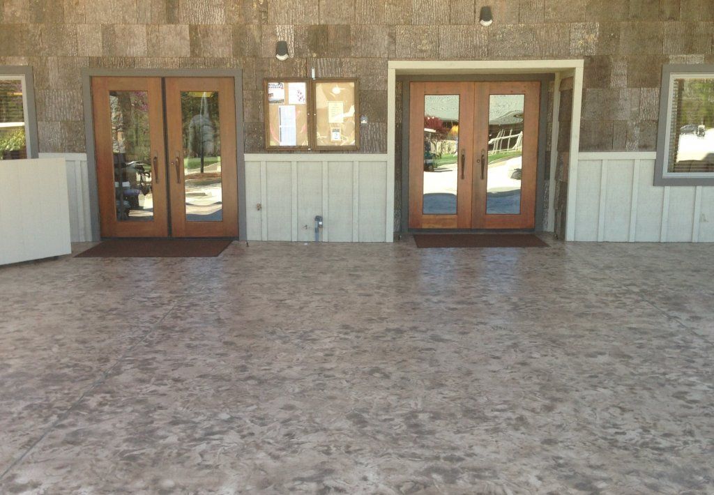 Concrete Walkway Near Two Doors — Horseshoe, NC — Carolina Concrete Designs Inc