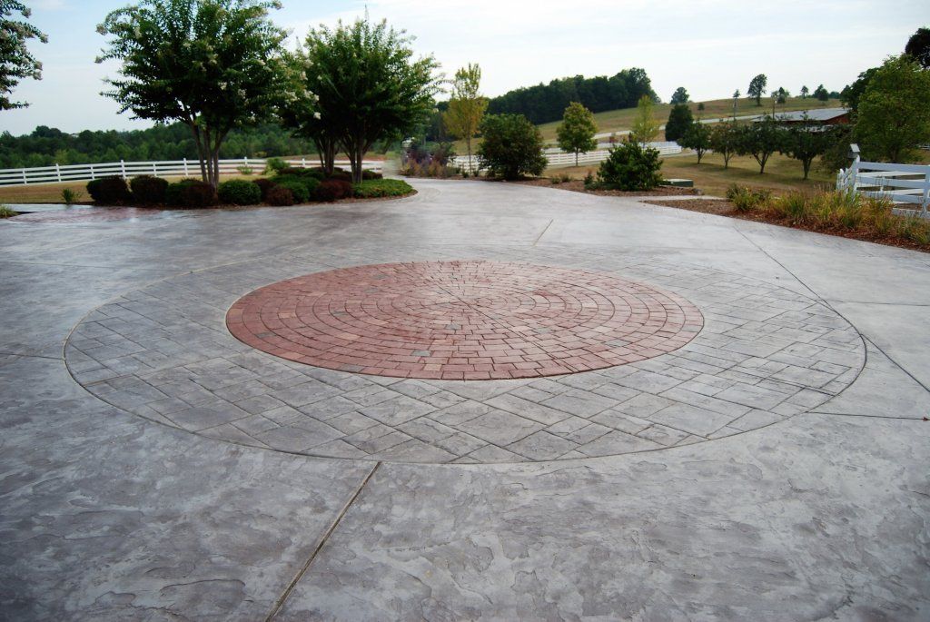 Red Circle Stone Pathway — Horseshoe, NC — Carolina Concrete Designs Inc