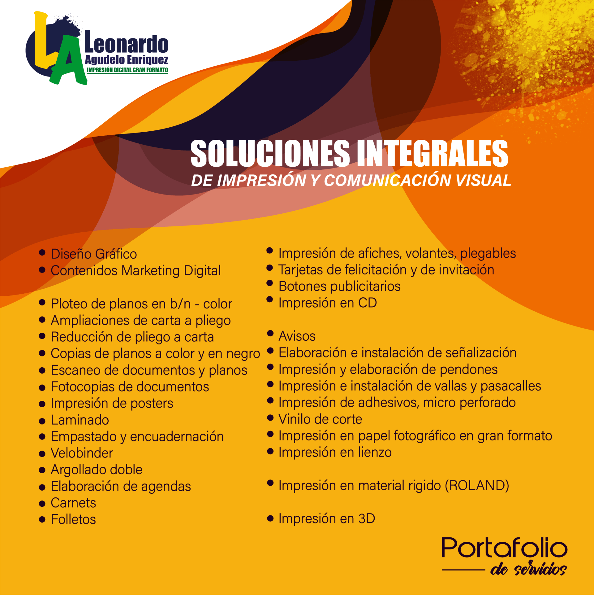 LEONARDO AGUDELO IMPRESIÓN - Nuestros Servicios 