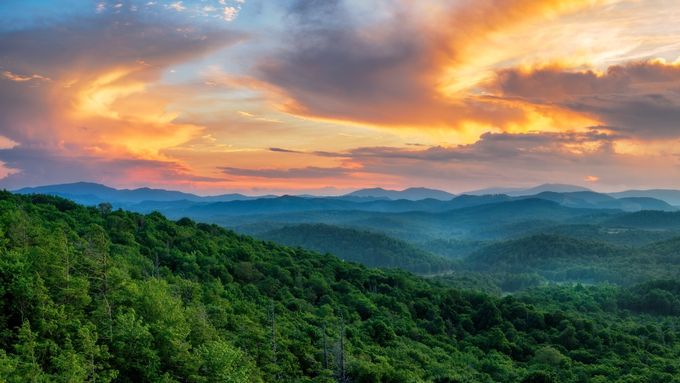 Blue Ridge Mountains at sunset