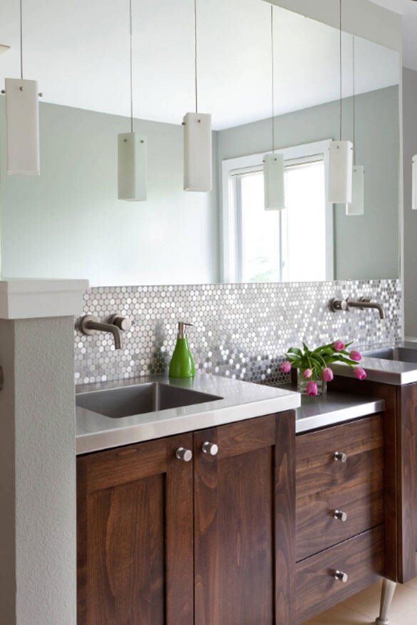 metallic tile silver