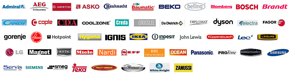 We repair all of these brands. List of appliance brands we repair