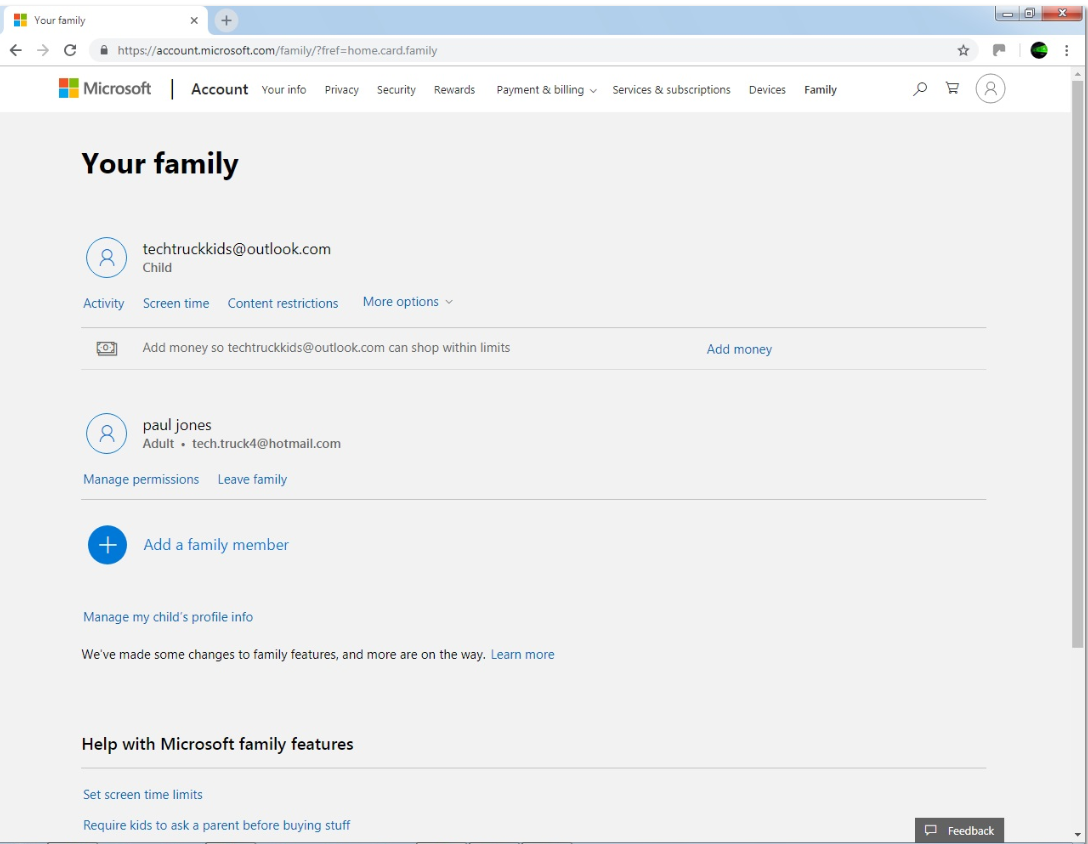 Safety settings for Xbox