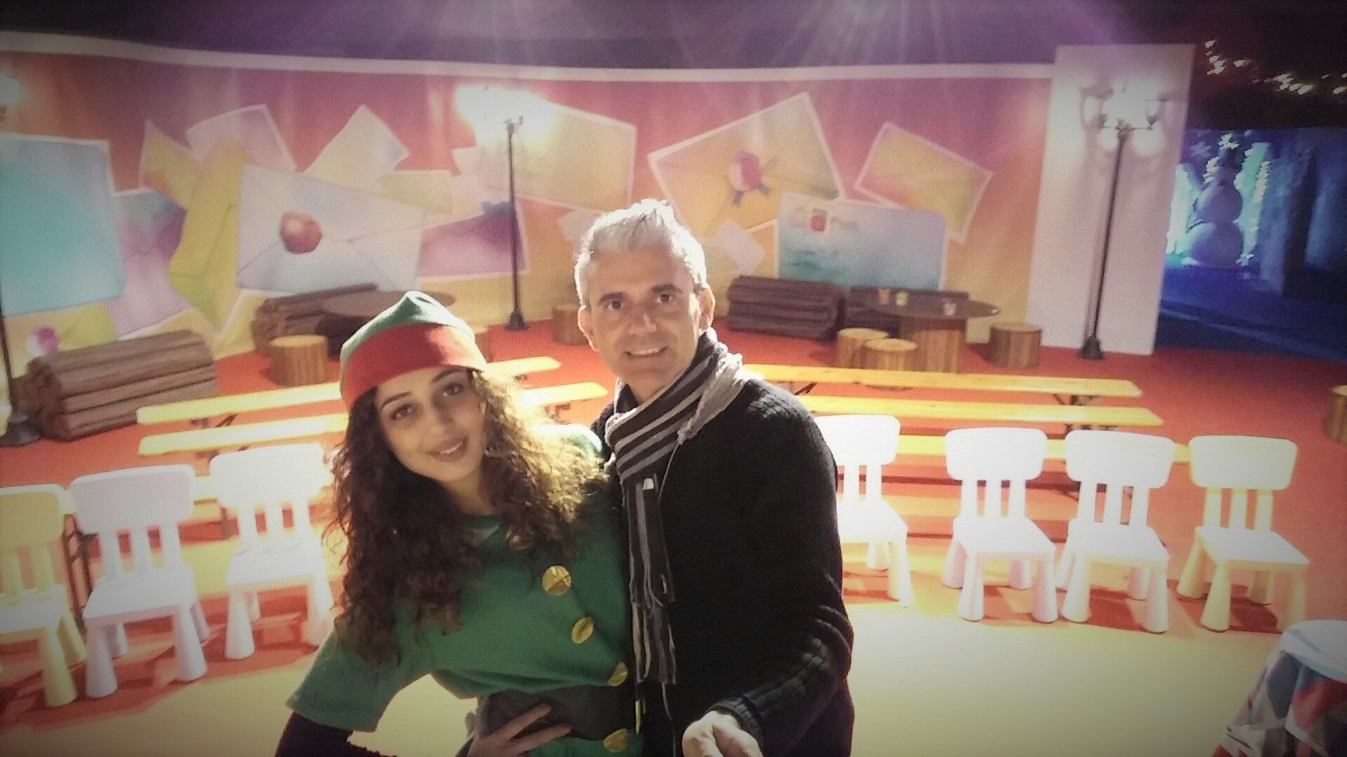 Mago Gian e assistente in scena