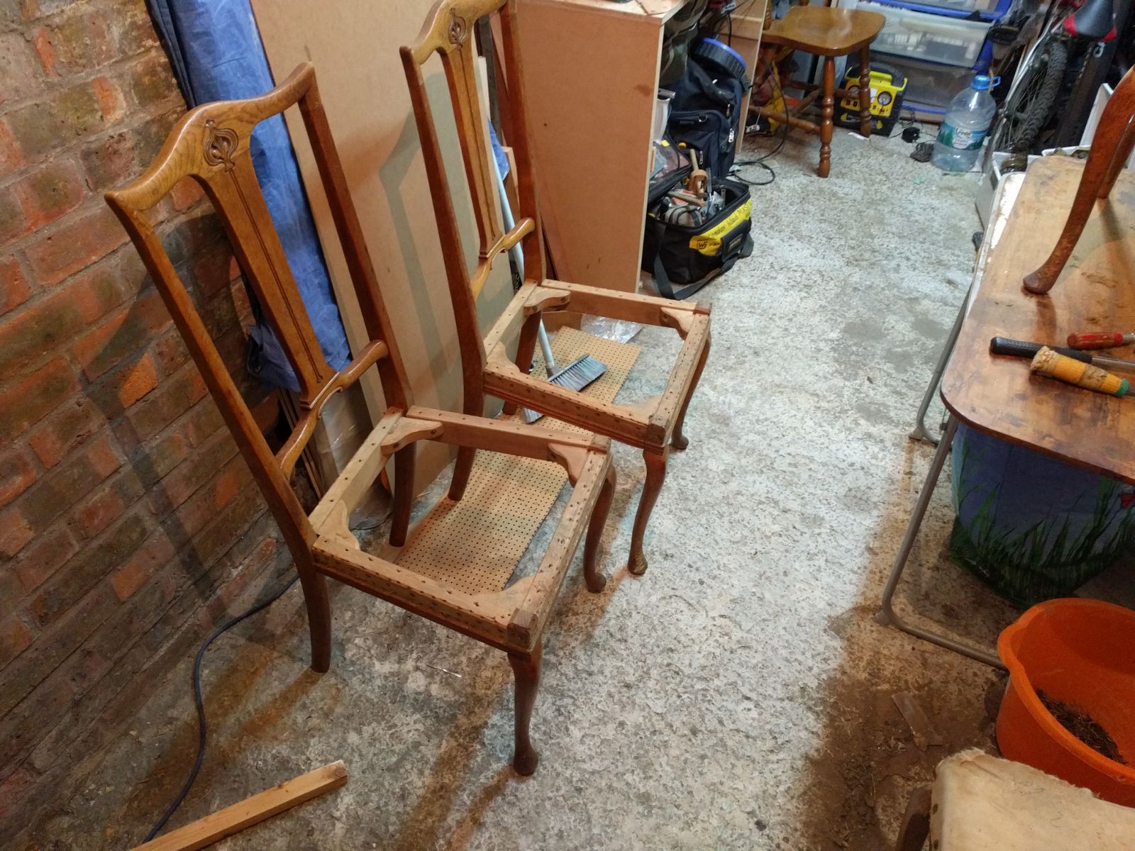 Dining chairs repaired, polished and restored