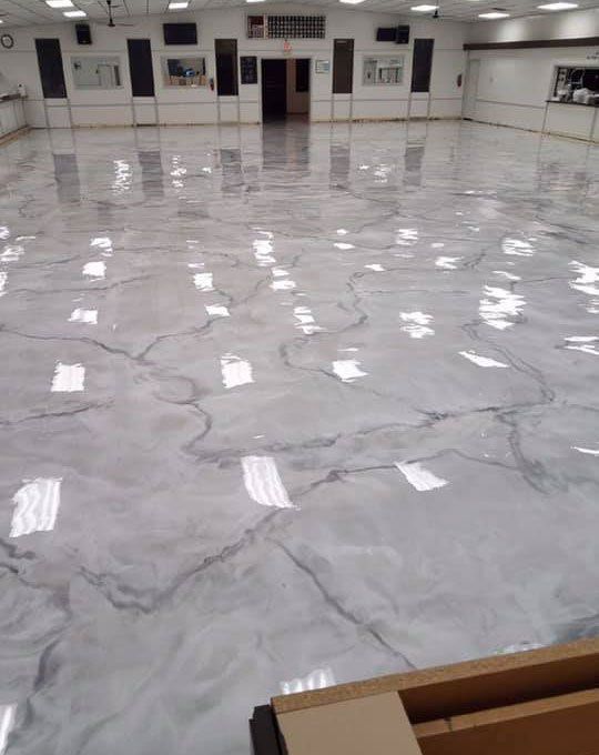 Commercial Space with White Epoxy Floors