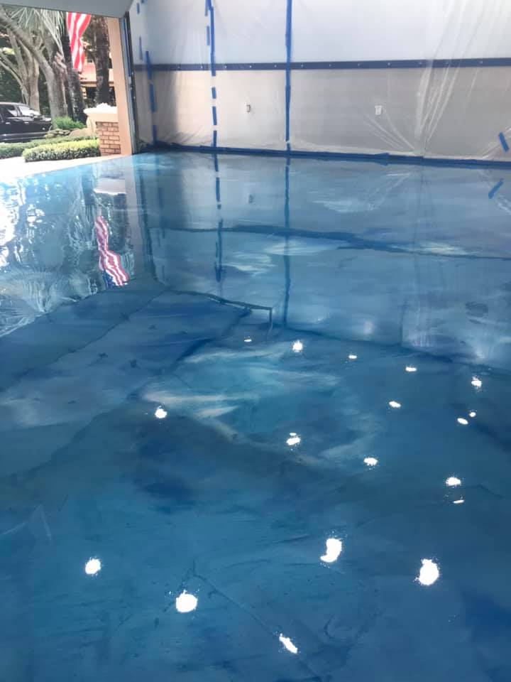 Blue Garage Flooring