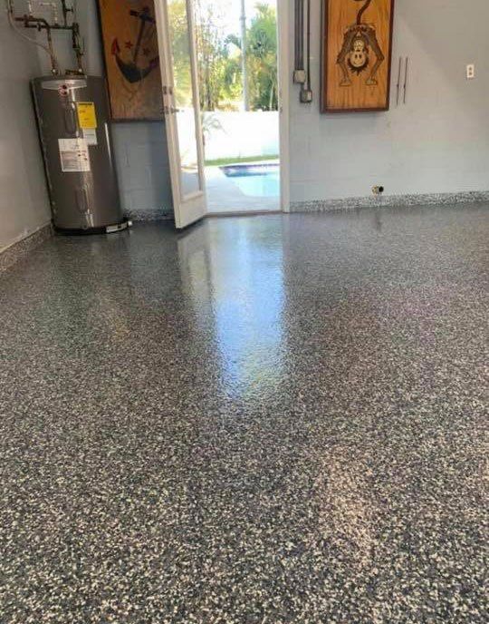 Flooring with Full Flake Garage Coating