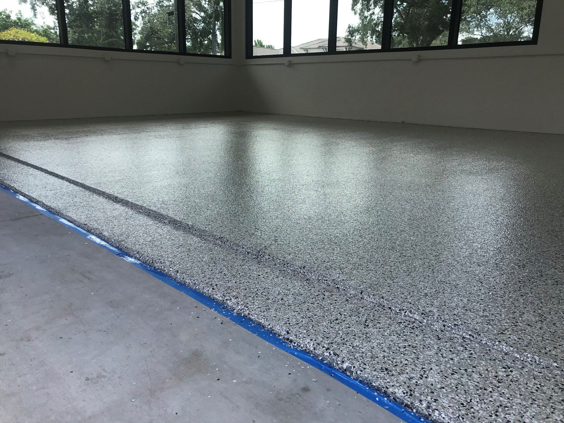 Flooring with Full Flake Garage Coating