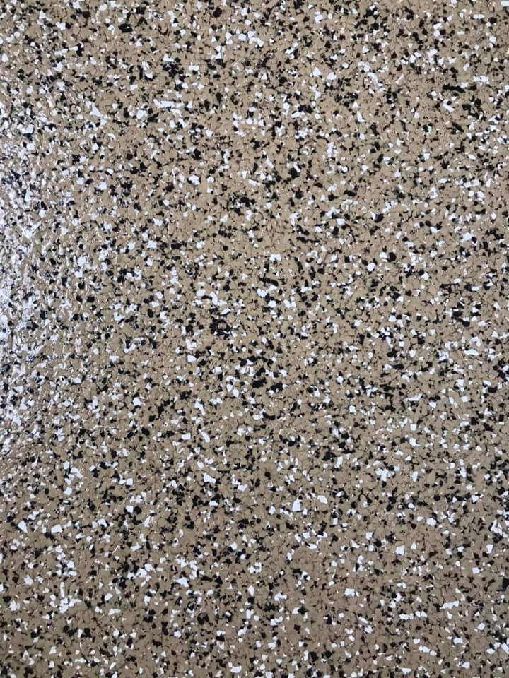 Beige, Black & White Full Flake Epoxy Coating
