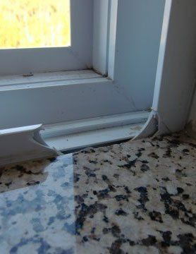 Before Vinyl Window Frame Repair — N. Charleston, SC — Surface Specialists