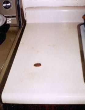 Before Countertop Burn Repair — N. Charleston, SC — Surface Specialists