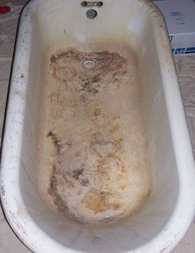 Before Bathtub with Stain — N. Charleston, SC — Surface Specialists