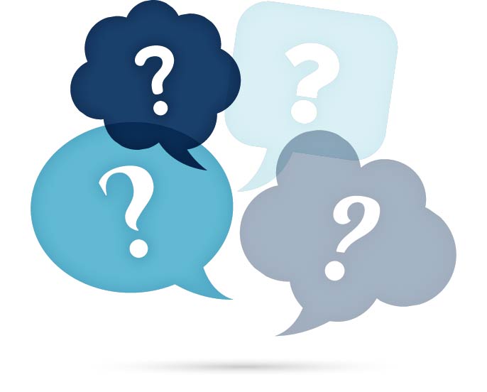 Think bubbles with question marks