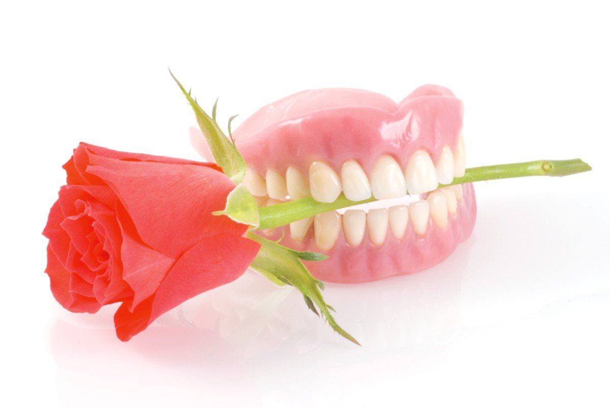 dentures with rose