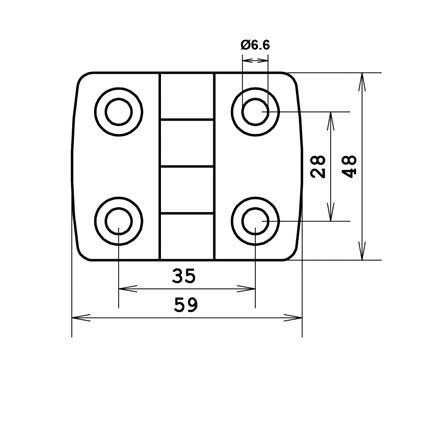 scharnier voor op aluminiumprofiel 35x35