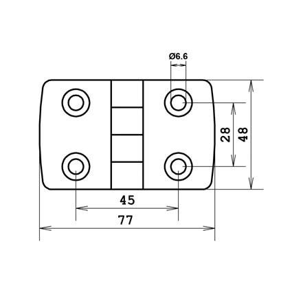 scharnier kunststof voor op aluminiumprofiel 45x45