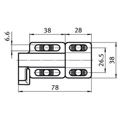schuifslot voor opbouw op aluminiumprofielen