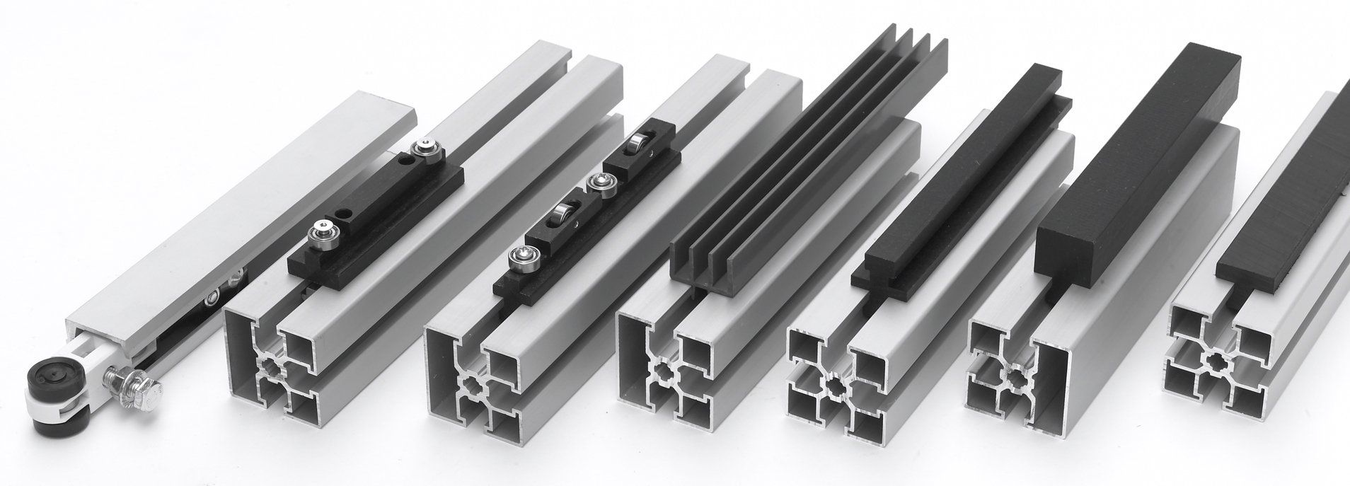 schuifprofielen en rolelementen voor aluminiumprofielen en systeemprofielen
