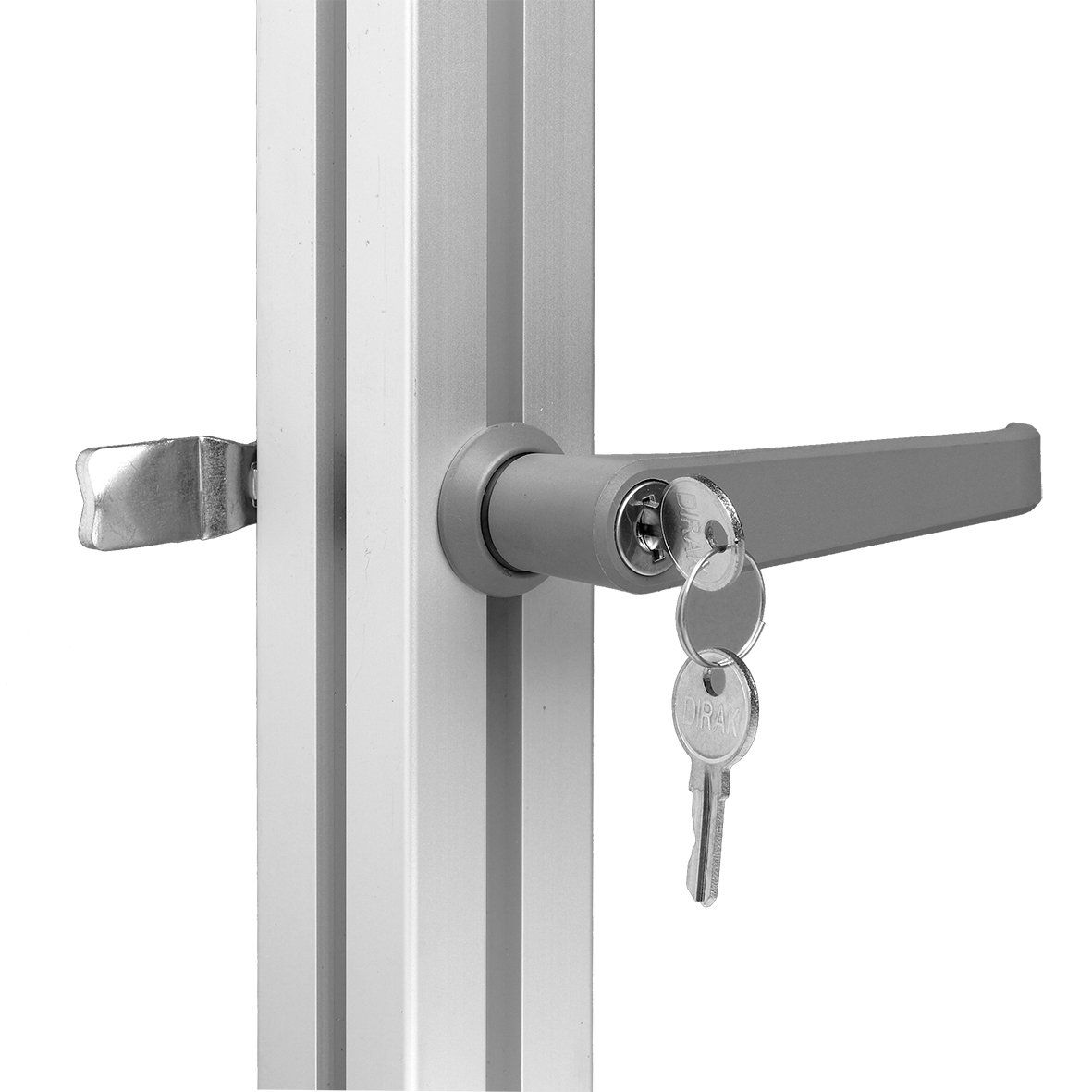 deurklink met slot voor opbouw op alumes aluminiumprofiel en systeemprofielen
