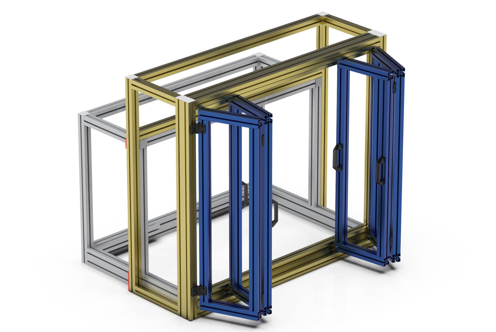 Industrieel kastmeubel in aluminiumprofielen
