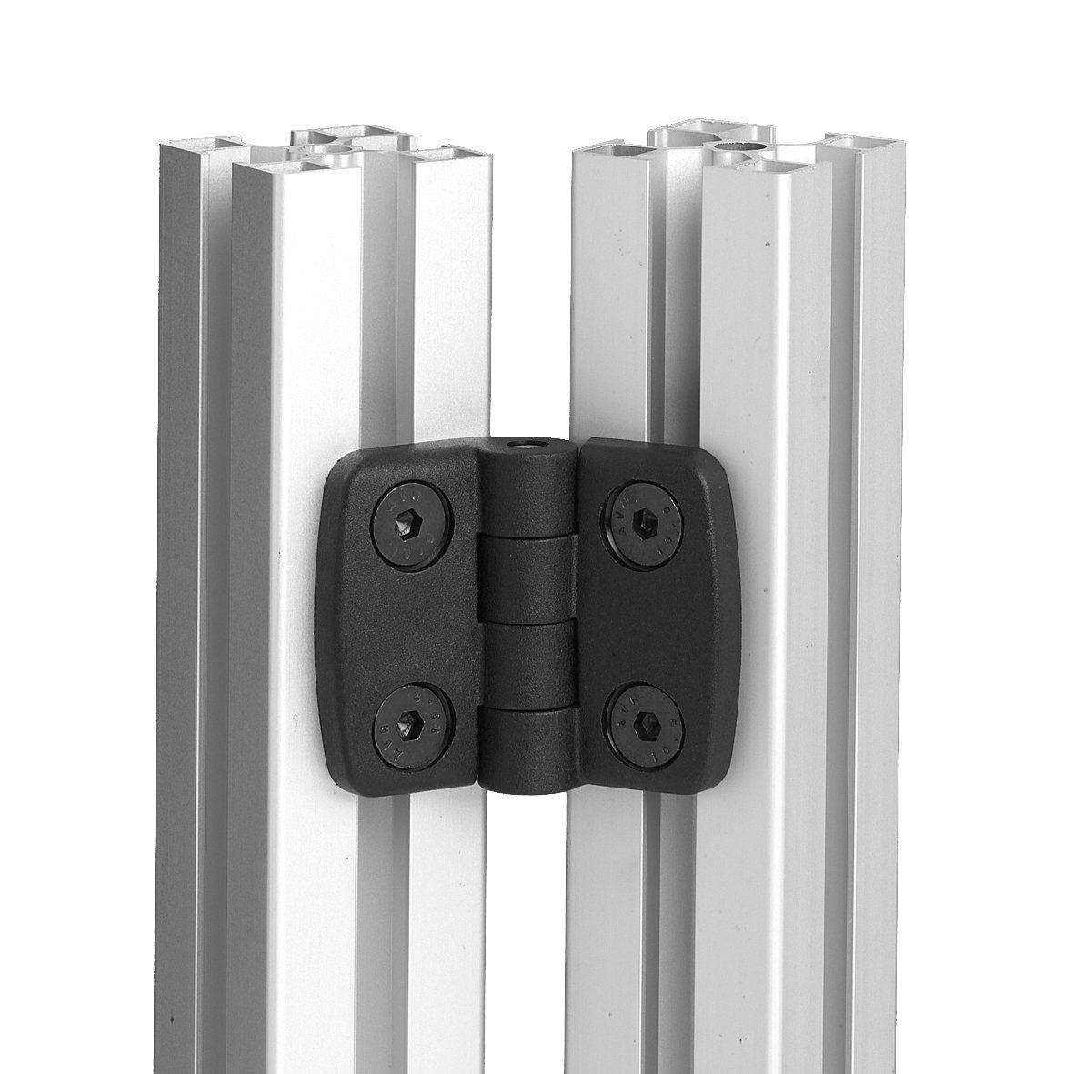 Alumes-kunststof-scharnier voor aluminiumprofiel en voor systeemprofielen