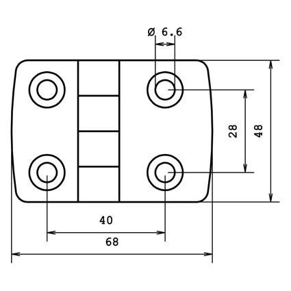 scharnier kunststof voor op aluminiumprofiel 35x35 en45x45