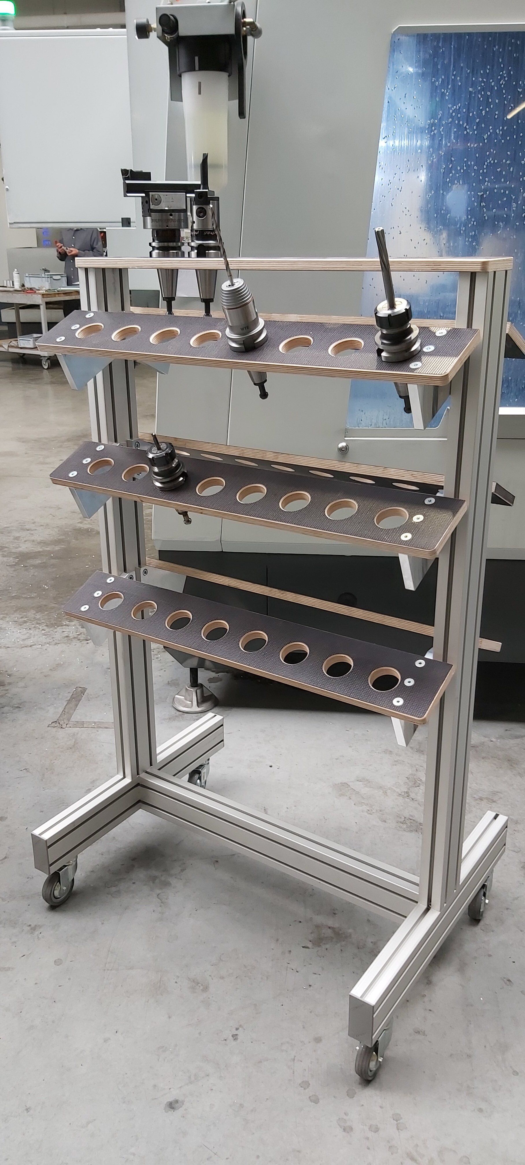 chariot porte outils en profilés aluminium Alumes Ledegem