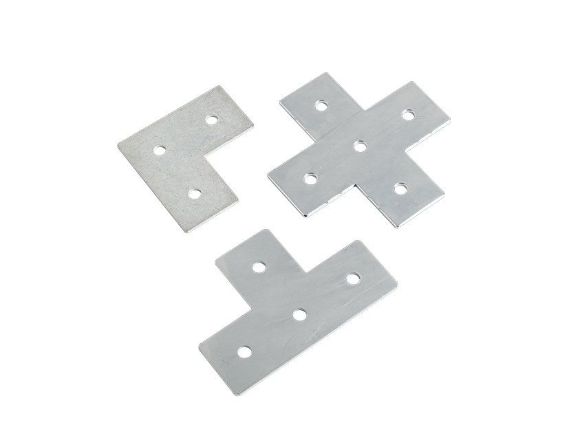 Verbindingsplaat voor aluminiumprofielen en voor systeemprofielen