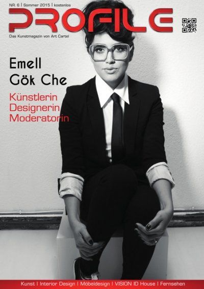 Eine Frau ist auf dem Cover einer Zeitschrift namens Profile