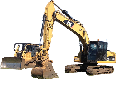 Yellow excavator truck