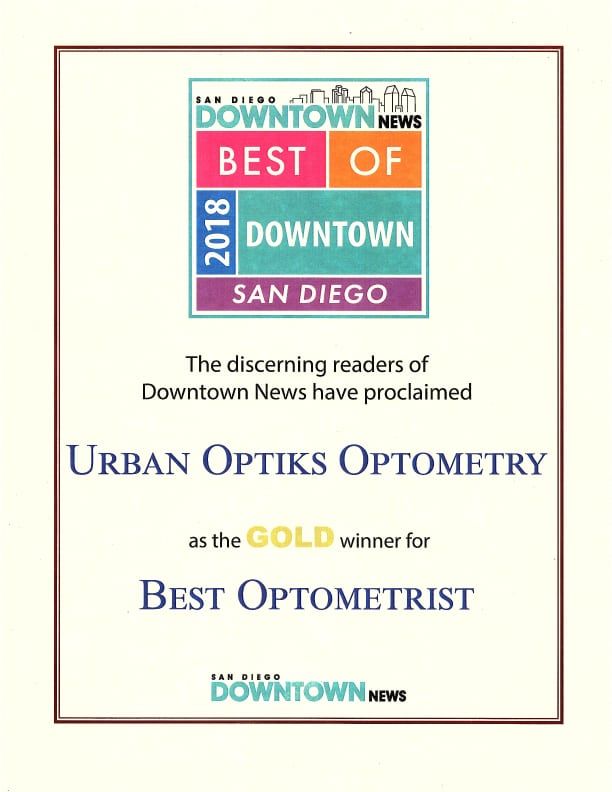 2018 Best of Downtown News Award for Best Optometrist