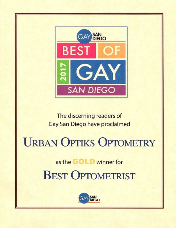 2017 Best of Gay San Diego Award for Best Optometrist