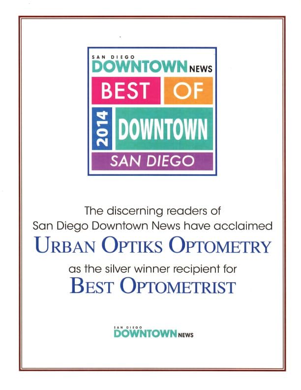 2014 Best of Downtown News Award for Best Optometrist